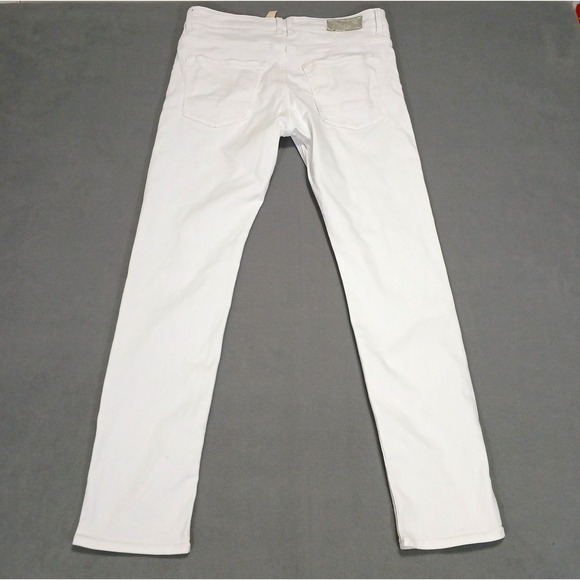 Boss Hugo Boss Men 32x30 White Stretch Cashmere-Touch Slim‎ Fit Candiani Jeans - Picture 2 of 16